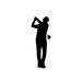 ND113 Righthanded Golfer Teeing Off Decal Sticker | 5.5-Inches By 2-Inches | Car Truck Van SUV Laptop Macbook Decal | Black Vinyl