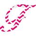 4in x 3in Pink Chevron Cursive F Monogram Sticker Vinyl Truck Car Stickers