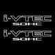 2x White i-VTEC SOHC Vinyl Decal Stickers Emblem Honda Acura ivtec