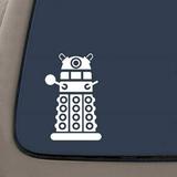 Dalek Tardis Doctor Who Inspired Decal Sticker | 5.5-Inches By 3.5-Inches | White Vinyl | Car Truck Van SUV Laptop Macbook Wall Decals