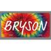 Bryson Name Tie Dye Style License Plate Tag Vanity Novelty Metal | UV Printed Metal | 6-Inches By 12-Inches | Car Truck RV Trailer Wall Shop Man Cave | NP1633