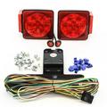 Red Hound Auto LED Submersible Square Light Kit Trailer 80 inches- Boat Marine & 2 Red Side Marker