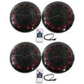 (4) Rockville RMC65LB 6.5 1200w Black Marine Speakers w/Multi Color LED+Remote