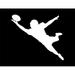 ND109W Football Player Diving One Handed Catch Decal Sticker | 5.5-Inches By 4.5-Inches | Car Truck Van SUV Laptop Macbook Decal | White Vinyl
