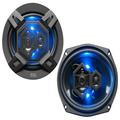 BOSS Audio Systems B69LED Elite Series 6 x 9 Inch Car Audio Door Speakers - 500 Watts Max 3 Way Full Range Coaxial Sold in Pairs Hook Up To Stereo and Amplifier Tweeters