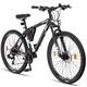 Licorne Bike Effect Premium Mountain Bike in 27.5 Inch Aluminium, Bicycle for Boys, Girls, Men and Women - 21 Speed Gears - Disc Brake Men's Bike - Black/White (2 x Disc Brakes)