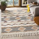 Gray 48 x 1 in Area Rug - Latitude Run® Bakerhill Hand-Knotted Wool/Cotton Ivory Area Rug Wool | 48 W x 1 D in | Wayfair