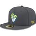 Men's New Era Graphite Los Angeles Rams Alternate Logo Storm II 59FIFTY Fitted Hat