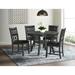 Taylor Standard Height 5PC Dining Set-Table and Four Faux Leather Side Chairs in Gray - Picket House Furnishings DAH3055PC