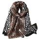 Silk Scarf For Women's Ladies Lightweight Animal Inspired Print Scarves Shawls Luxury Gift for Christmas (Leopard Print With Aztec)