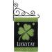 Breeze Decor Lucky Day Clover Impressions Decorative 2-Sided Polyester 19 x 13 in. Flag Set in Black/Green | 18.5 H x 13 W x 1 D in | Wayfair