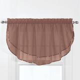 Gracie Oaks Penobscot Elegance Sheer Ascot 60" Window Valance Polyester in Brown | 24 H x 7 D in | Wayfair AFD0CF499F8B42E59B674E0441C21CF7