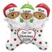 The Holiday Aisle® Stocking Bears Family of 3 Hanging Figurine Ornament Plastic in Red/White | 4.75 H x 3.5 W x 0.5 D in | Wayfair