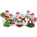 The Holiday Aisle® Snowman Family of 6 Hanging Figurine Ornament Plastic in Green/Red | 3.5 H x 6 W x 0.5 D in | Wayfair