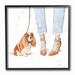 Winston Porter Dog Walk Glam Sparkle Heels Orange White Artwork by Emily Adams - Graphic Art Print Wood in Brown | 12 H x 12 W x 1.5 D in | Wayfair