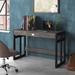 17 Stories Desk w/ Built In Outlets Wood/Metal in Black/Brown/Gray | 30 H x 47.25 W x 20 D in | Wayfair A56C7430D25B49B9BDF8AB635E0D6416