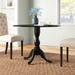 Lark Manor™ Arishka 42" Extendable Drop Leaf Rubberwood Solid Wood Pedestal Dining Table Wood in Black/Brown | 30 H in | Wayfair