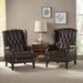 Three Posts™ Val 28.5" Wide Faux Leather Manual Wing Chair Recliner Faux Leather in Brown | 41 H x 28.5 W x 34.5 D in | Wayfair