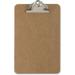 OIC Hardboard Clipboards 1 Clip Capacity - 6 x 9 - Clamp - Hardboard - Brown - 1 Each