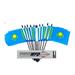 Pack of 12 4 x6 Kazakhstan Polyester Miniature Desk & Little Table Flags 1 Dozen 4 x 6 Kazakh Small Mini Hand Waving Stick Flags (Flags Only)