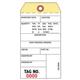 INVENTORY TAGS - Two-Part Carbonless NCR 3-1/8 x 6-1/4 Box of 2500 Numbered 0000-2499