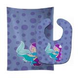 Carolines Treasures BB8821STBU Beach Mermaid Purple Baby Bib and Burp Cloth 11 x 18 multicolor