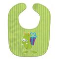 Caroline s Treasures Baby Bib Birthday Monster Green Stripe