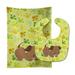 Carolines Treasures BB7078STBU Puppy on Green Pawprints Baby Bib and Burp Cloth 11 x 18 multicolor