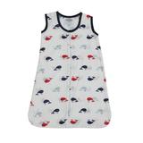 Bacati - Little Sailor Whales Boys 100% Cotton breathable Muslin Sleep Sack (Choose Your Size)