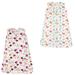 Touched by Nature Unisex Baby Organic Cotton Sleeveless Wearable Sleeping Bag Sack Blanket Botanical And Butterflies 2-Pack 0-6 Months