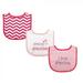 Luvable Friends Baby Girl Cotton Drooler Bibs with Fiber Filling 3pk Girl Grandma One Size