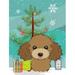 Carolines Treasures BB1628GF Christmas Tree and Chocolate Brown Poodle Flag Garden Size Small multicolor