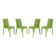 Weave Mace Indoor Outdoor Dining Chair (Armless) Set Of 4 - Green