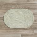 Colonial Mills 2 x 4 Blue White And Yellow Oval Handmade Braided Area Throw Rug