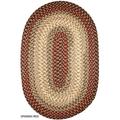 Rhody Rug Ellsworth Indoor/Outdoor Braided Rug Spanish Red 5 x 8 Oval Border Reversible 5 x 8 Accent Beige