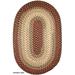 Rhody Rug Ellsworth Indoor/Outdoor Braided Rug Spanish Red 5 x 8 Oval Border Reversible 5 x 8 Accent Beige