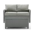 Crosley Bradenton 2 Piece Wicker Patio Sofa Set in Gray