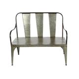 DecMode 40 x 47 Silver Metal Farmhouse Outdoor Bench