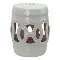 Outsunny 14 x 17 Ceramic Garden Stool w/ Knotted Ring Design White
