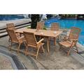 Teak Dining Set:6 Seater 7 Pc - 94 Rectangle Table And 6 Ashley Reclining Arm Chairs Outdoor Patio Grade-A Teak Wood WholesaleTeak #WMDSASa