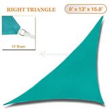 Sunshades Depot 9 x 13 x 15.8 Sun Shade Sail Right Triangle Permeable Canopy Turquoise Green Custom Size Available Commercial Standard