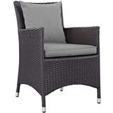 Modern Contemporary Urban Design Outdoor Patio Balcony Garden Furniture Side Dining Chair Armchair Rattan Wicker Grey Gray