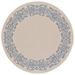 SAFAVIEH Courtyard Ellie Traditional Floral Indoor/Outdoor Area Rug 6 7 x 6 7 Round Natural/Blue