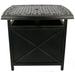 Hanover Traditions Outdoor Patio Cast-top Side Table and Umbrella Stand with Aluminum Frame