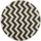 Safavieh Courtyard Bailey Chevron Indoor/Outdoor Area Rug 6 7 x 6 7 Round Black/Beige