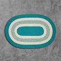 Colonial Mills 6 Teal Green and White Braided Round Area Throw Rug