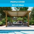 Coolaroo 90% UV Block Protection and Privacy Screen Sun Shade Fabric for Pergolas Porches and Gazebos 12 x 50 Wheat