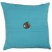 Tempo Outdoor 16 Square Pillow with Coconut Shell Button Teal