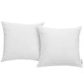 White Convene Two Piece Outdoor Patio Pillow Set