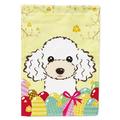 Caroline s Treasures BB1939GF White Poodle Easter Egg Hunt Flag Garden Size Small multicolor